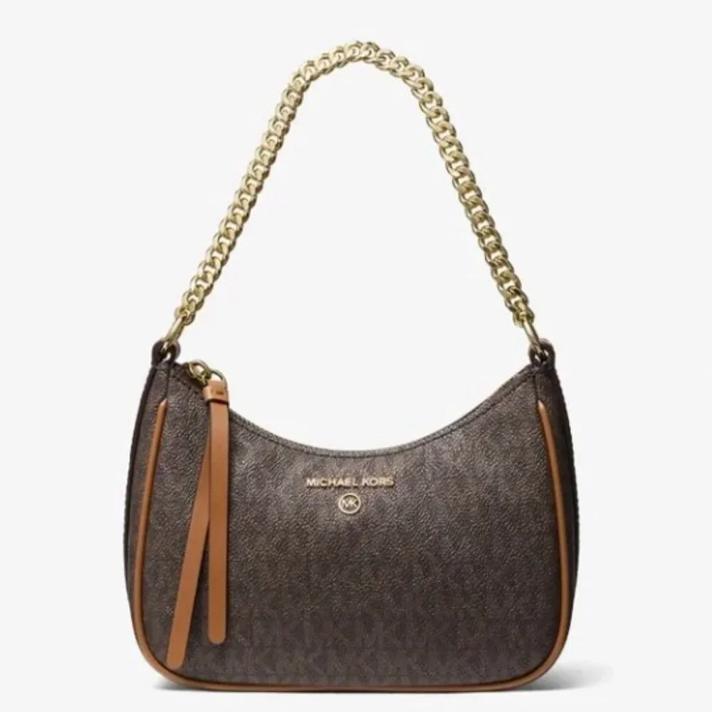 NWOT Michael Kors Monogram Jet Set Charm Small Logo Pochette